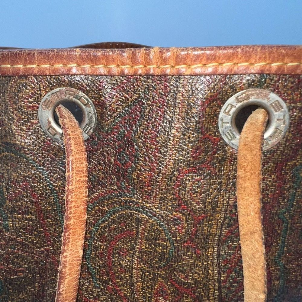 Etro 1993 Vintage Drawstring Bucket Bag View 4